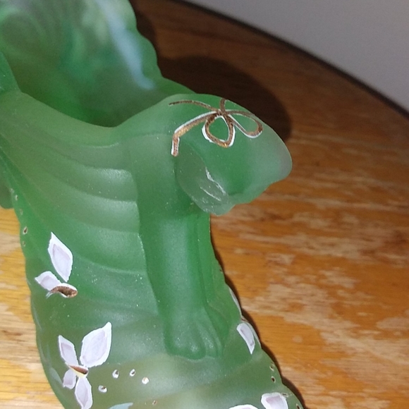 FENTON Willow Green Satin Cat Slipper - Picture 5 of 11
